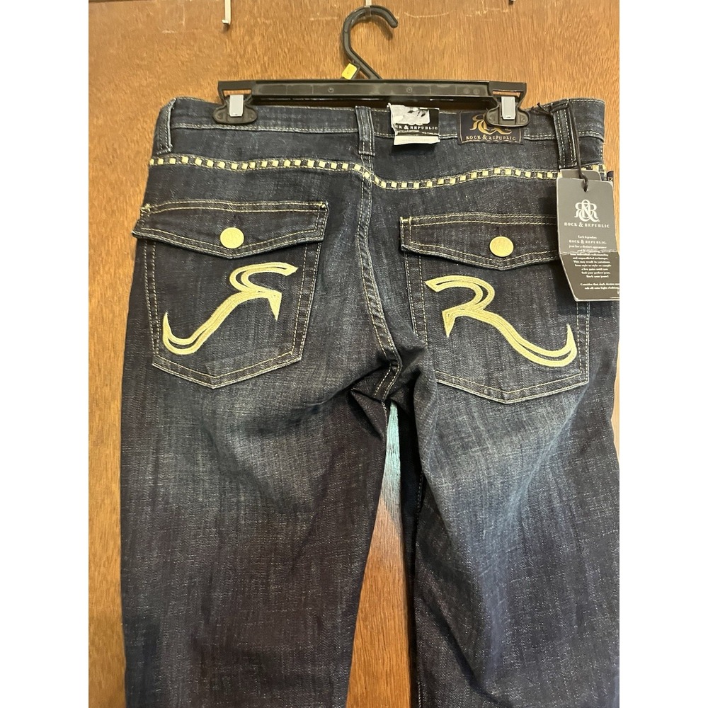 NWT Rock And Republic Womens Sz12 M Kasandra Boot Cut Studed Jeans - Picture 8 of 8